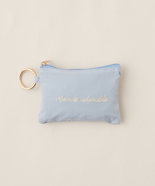 natural couture(ナチュラルクチュール)の「カラフルロゴ刺繍エコBAG(エコバッグ/サブバッグ・レディース・オフホワイト/グレー/ミント/サックスブルー/ピンク・FREE)」の8枚目の写真
