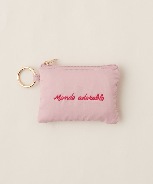 natural couture(ナチュラルクチュール)の「カラフルロゴ刺繍エコBAG(エコバッグ/サブバッグ・レディース・オフホワイト/グレー/ミント/サックスブルー/ピンク・FREE)」の9枚目の写真