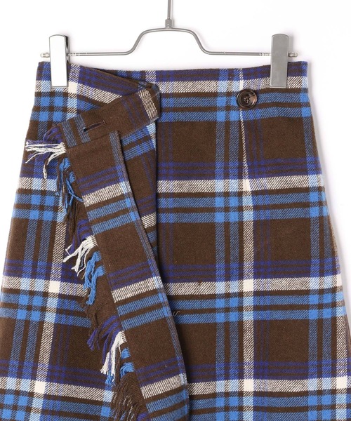 PAGEBOY(ページボーイ)の「チェックフリンジラップスカート(スカート・レディース・ブラック/ブラウン/オフホワイト・FREE)」の10枚目の写真