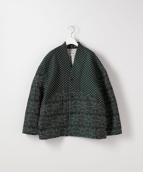 JOHN BRANIGAN ノーカラーマルチカラージャケット　スティーブンアラン JOHN BRANIGAN × Steven Alan＞NO COLLAR FRINGE JACKET/ジャケット