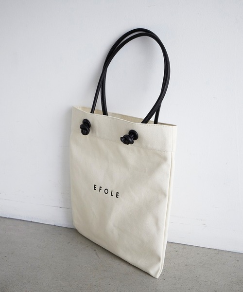 EFOLE（エフォル）の「【EFOLE】 キャンバス　ロゴ　トート（トートバッグ・レディース・オフホワイト・FREE）」の2枚目の写真