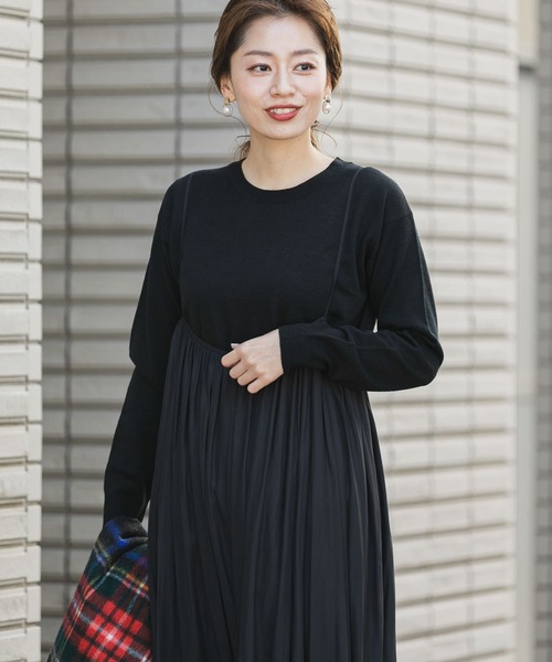 【新品未使用】　BURBERRY ダークブルー シルクプリーツキャミワンピース Burberryバーバリーブルーレーベル ノバチェック キャミ