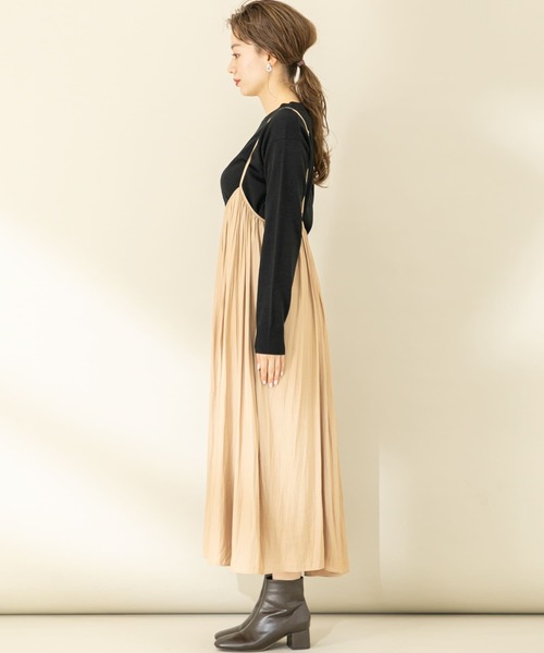 URBAN RESEARCH Sonny Label（アーバンリサーチサニーレーベル）の「プリーツキャミワンピ×クルーニット（ワンピース・レディース・ブラック/ベージュ系その他/ブルー・FREE）」の9枚目の写真