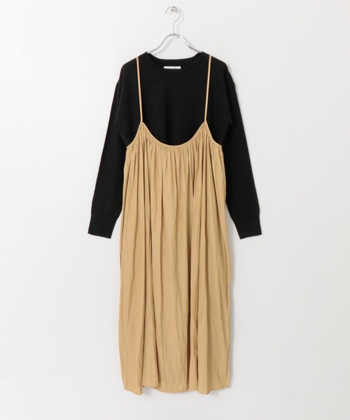 URBAN RESEARCH Sonny Label（アーバンリサーチサニーレーベル）の「プリーツキャミワンピ×クルーニット（ワンピース・レディース・ブラック/ベージュ系その他/ブルー・FREE）」の15枚目の写真