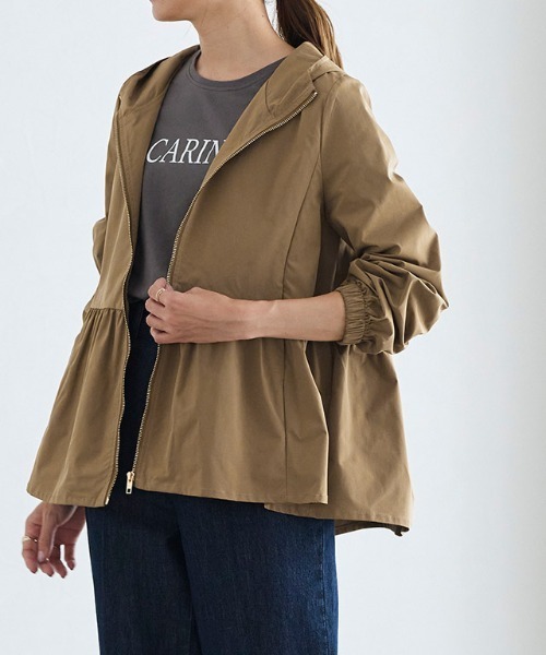 Pierrot（ピエロ）の「ヘムフレアフーディブルゾン（ブルゾン・レディース・ライトグレー/ベージュ/ネイビー/カーキ/キャメル/ライトブルー/ブラック/アイボリー・M/L/LL/S）」の11枚目の写真