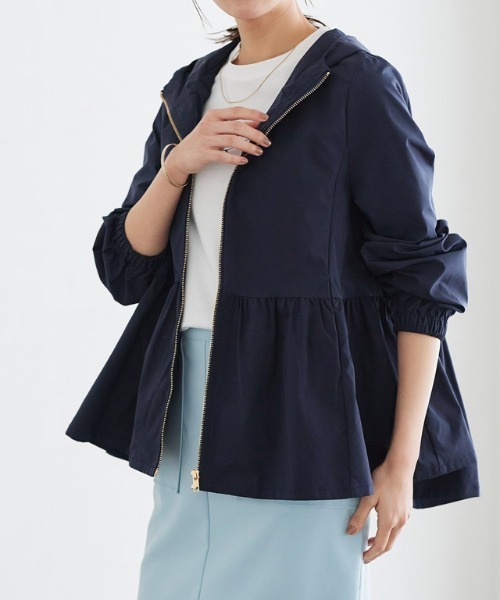 Pierrot（ピエロ）の「ヘムフレアフーディブルゾン（ブルゾン・レディース・ライトグレー/ベージュ/ネイビー/カーキ/キャメル/ライトブルー/ブラック/アイボリー・M/L/LL/S）」の21枚目の写真