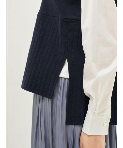 Editt by YECCA VECCA(エディットバイイェッカヴェッカ)の「オーガニックコットンレイヤードニット *(ニット/セーター・レディース・グレイッシュベージュ/ネイビー・FREE)」の17枚目の写真