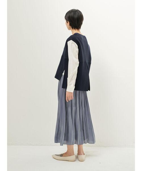 Editt by YECCA VECCA(エディットバイイェッカヴェッカ)の「オーガニックコットンレイヤードニット *(ニット/セーター・レディース・グレイッシュベージュ/ネイビー・FREE)」の21枚目の写真