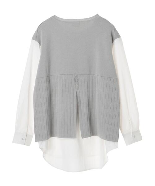 Editt by YECCA VECCA(エディットバイイェッカヴェッカ)の「オーガニックコットンレイヤードニット *(ニット/セーター・レディース・グレイッシュベージュ/ネイビー・FREE)」の22枚目の写真