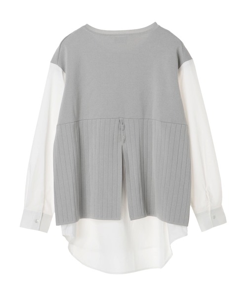 Editt by YECCA VECCA(エディットバイイェッカヴェッカ)の「オーガニックコットンレイヤードニット *(ニット/セーター・レディース・グレイッシュベージュ/ネイビー・FREE)」の10枚目の写真