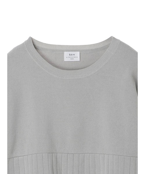 Editt by YECCA VECCA(エディットバイイェッカヴェッカ)の「オーガニックコットンレイヤードニット *(ニット/セーター・レディース・グレイッシュベージュ/ネイビー・FREE)」の11枚目の写真