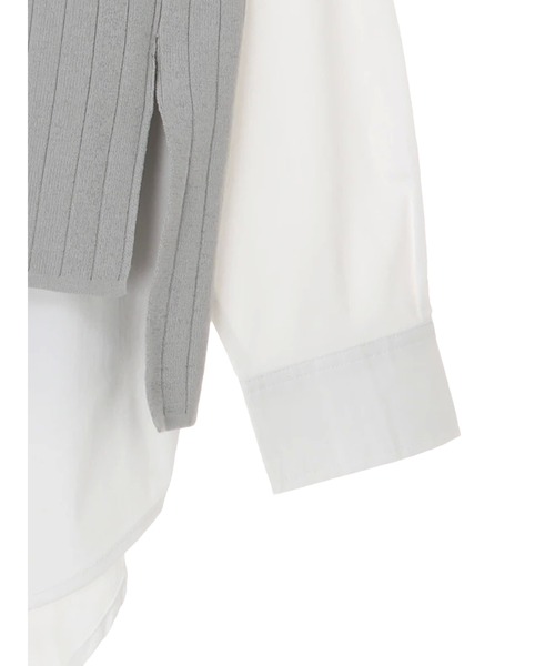 Editt by YECCA VECCA(エディットバイイェッカヴェッカ)の「オーガニックコットンレイヤードニット *(ニット/セーター・レディース・グレイッシュベージュ/ネイビー・FREE)」の12枚目の写真