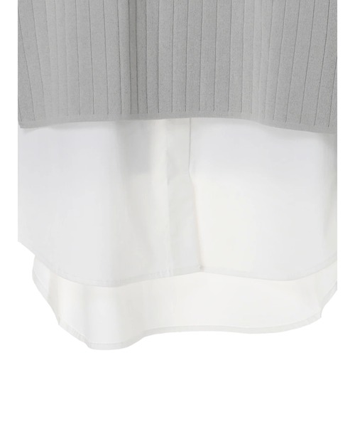 Editt by YECCA VECCA(エディットバイイェッカヴェッカ)の「オーガニックコットンレイヤードニット *(ニット/セーター・レディース・グレイッシュベージュ/ネイビー・FREE)」の13枚目の写真