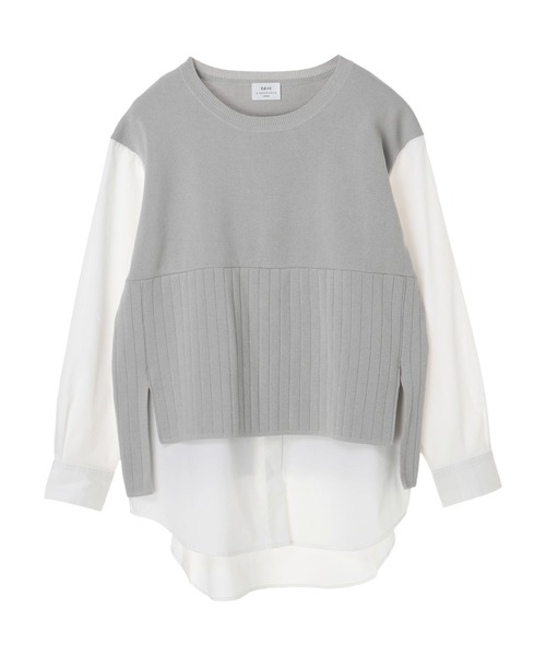 Editt by YECCA VECCA(エディットバイイェッカヴェッカ)の「オーガニックコットンレイヤードニット *(ニット/セーター・レディース・グレイッシュベージュ/ネイビー・FREE)」の15枚目の写真