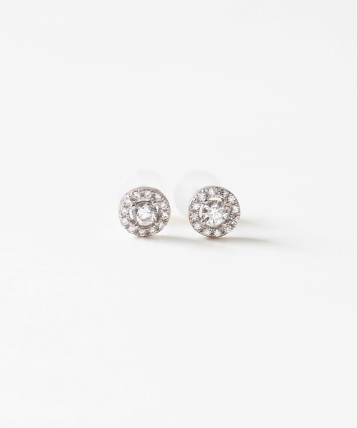 JUICY ROCK(ジューシーロック)の「GP(SV925)/SV925 パヴェラウンドピアス(ピアス(両耳用)・レディース・シルバー/ゴールド・ONE SIZE)」の1枚目の写真