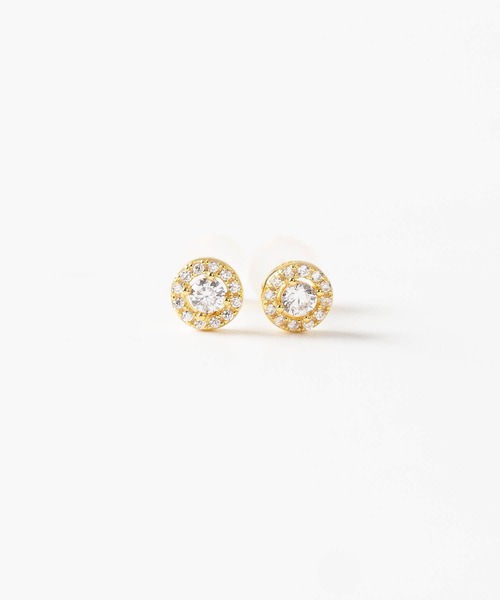 JUICY ROCK(ジューシーロック)の「GP(SV925)/SV925 パヴェラウンドピアス(ピアス(両耳用)・レディース・シルバー/ゴールド・ONE SIZE)」の3枚目の写真