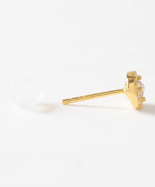 JUICY ROCK(ジューシーロック)の「GP(SV925)/SV925 パヴェラウンドピアス(ピアス(両耳用)・レディース・シルバー/ゴールド・ONE SIZE)」の5枚目の写真