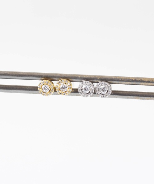 JUICY ROCK(ジューシーロック)の「GP(SV925)/SV925 パヴェラウンドピアス(ピアス(両耳用)・レディース・シルバー/ゴールド・ONE SIZE)」の10枚目の写真