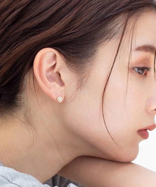 JUICY ROCK(ジューシーロック)の「GP(SV925)/SV925 パヴェラウンドピアス(ピアス(両耳用)・レディース・シルバー/ゴールド・ONE SIZE)」の9枚目の写真