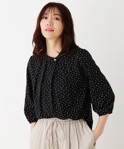 DRESKIP（ドレスキップ）の「◆アシメネックブラウス（シャツ/ブラウス・レディース・ホワイト系3/ホワイト系5/ブラック系/ピンク系5・02/03/01）」の4枚目の写真