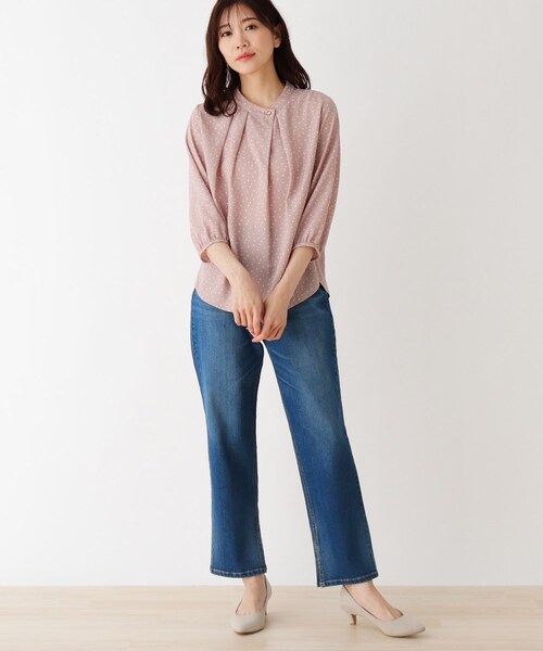 DRESKIP（ドレスキップ）の「◆アシメネックブラウス（シャツ/ブラウス・レディース・ホワイト系3/ホワイト系5/ブラック系/ピンク系5・02/03/01）」の5枚目の写真