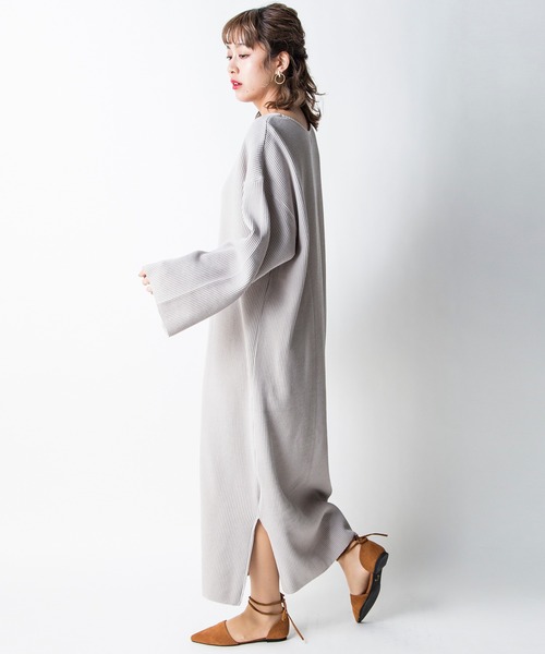 MILLION CARATS（ミリオンカラッツ）の「【STYLE4】チャイナ風ワッフルワンピース（ワンピース・レディース・ライトグレー/サンドベージュ・FREE）」の10枚目の写真