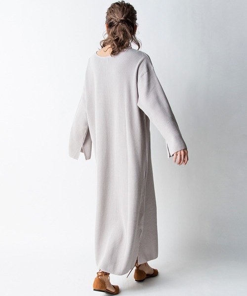 MILLION CARATS（ミリオンカラッツ）の「【STYLE4】チャイナ風ワッフルワンピース（ワンピース・レディース・ライトグレー/サンドベージュ・FREE）」の15枚目の写真