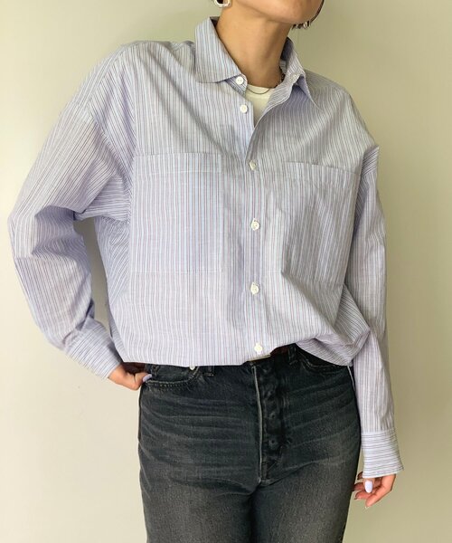 JET（ジェット）の「◆【ウォッシャブル】コットンリネンストライプシャツ（シャツ/ブラウス・レディース・ホワイト系3/ネイビー系2/サックスブルー系2/ブルー系7・04）」の17枚目の写真