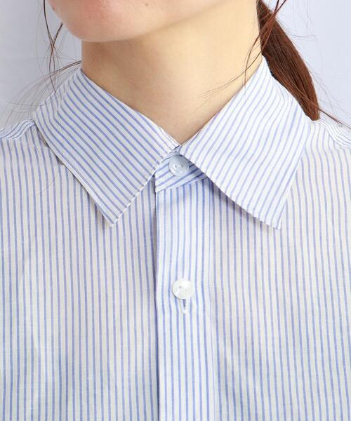 JET（ジェット）の「◆【ウォッシャブル】コットンリネンストライプシャツ（シャツ/ブラウス・レディース・ホワイト系3/ネイビー系2/サックスブルー系2/ブルー系7・04）」の10枚目の写真