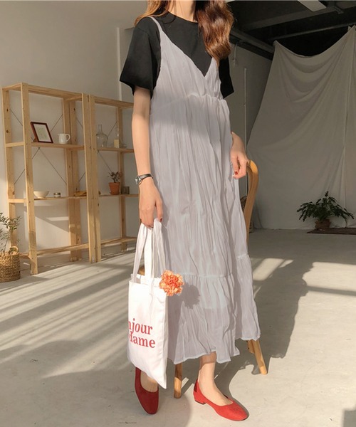Amulet(アミュレット)の「ワッシャー加工キャミソールワンピ―ス(ワンピース・レディース・ホワイト/ブラック/ベージュ/グレー・FREE)」の10枚目の写真