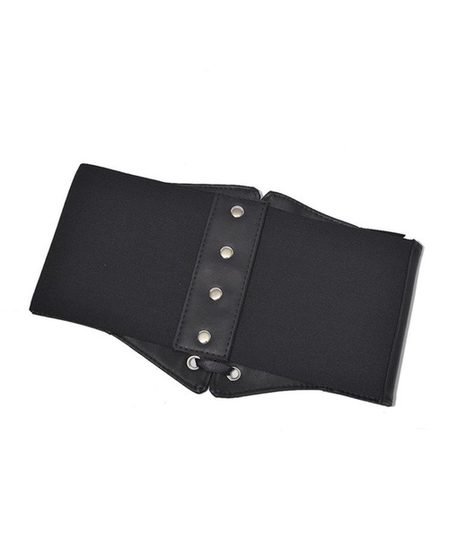 SPINNS（スピンズ）の「レースアップ合皮コルセットベルト（ベルト・レディース・ブラック・ONESIZE）」の6枚目の写真