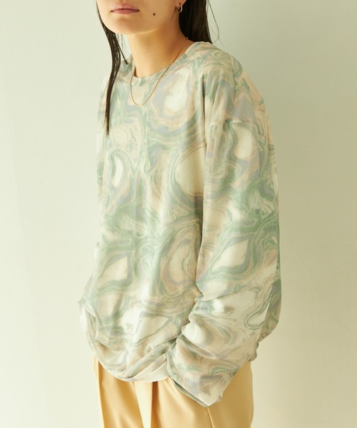 VACANCY（ヴァカンシー）の「ニュアンス柄シアートップス（シャツ/ブラウス・レディース・ブルー/その他・FREE）」の2枚目の写真