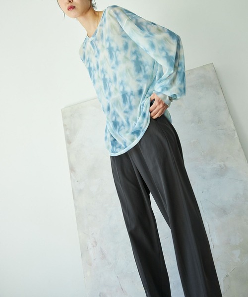 VACANCY（ヴァカンシー）の「ニュアンス柄シアートップス（シャツ/ブラウス・レディース・ブルー/その他・FREE）」の6枚目の写真