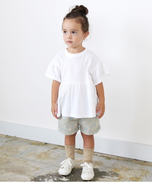 quoti use fith（クゥオティ　ユース　フィス）の「ブロードフラワープリント タック ショートパンツ（その他パンツ・キッズ・グレー/イエロー・100/130/80/110/120/90）」の9枚目の写真