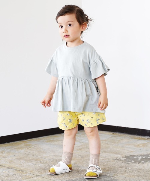 quoti use fith（クゥオティ　ユース　フィス）の「ブロードフラワープリント タック ショートパンツ（その他パンツ・キッズ・グレー/イエロー・100/130/80/110/120/90）」の19枚目の写真