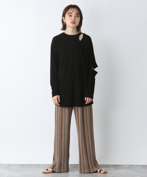 JEANASIS（ジーナシス）の「カッティングトロミリブプルオーバー/943492（Tシャツ/カットソー・レディース・ホワイト/ブラック/ベージュ・FREE）」の16枚目の写真