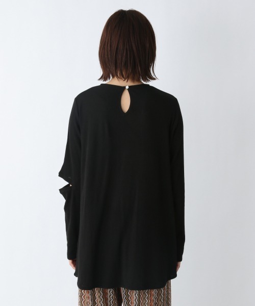 JEANASIS（ジーナシス）の「カッティングトロミリブプルオーバー/943492（Tシャツ/カットソー・レディース・ホワイト/ブラック/ベージュ・FREE）」の12枚目の写真