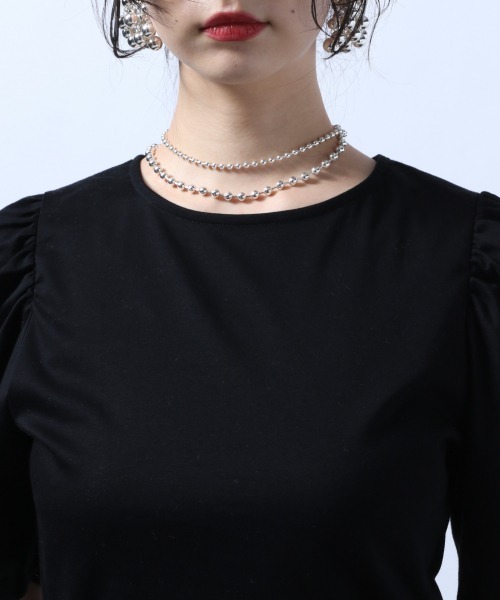 HARE（ハレ）の「パワーショルダーＴシャツ(HARE)（Tシャツ/カットソー・レディース・ブラック/オフホワイト・FREE）」の12枚目の写真