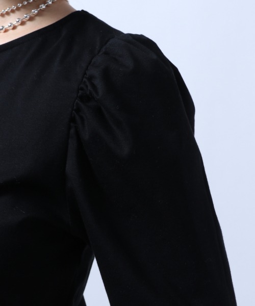 HARE（ハレ）の「パワーショルダーＴシャツ(HARE)（Tシャツ/カットソー・レディース・ブラック/オフホワイト・FREE）」の5枚目の写真