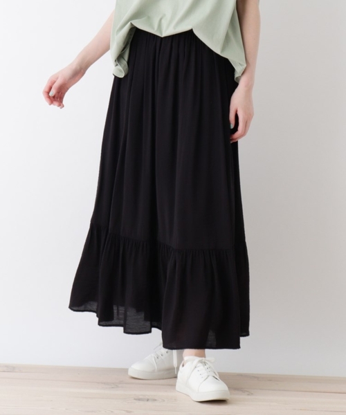 DRESKIP（ドレスキップ）の「◆ティアードスカート（スカート・レディース・カーキ/グレー系その他/ブラック系/ライトイエロー系1・02/03/04）」の3枚目の写真