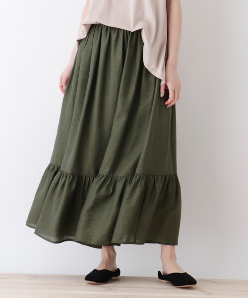 DRESKIP（ドレスキップ）の「◆ティアードスカート（スカート・レディース・カーキ/グレー系その他/ブラック系/ライトイエロー系1・02/03/04）」の4枚目の写真