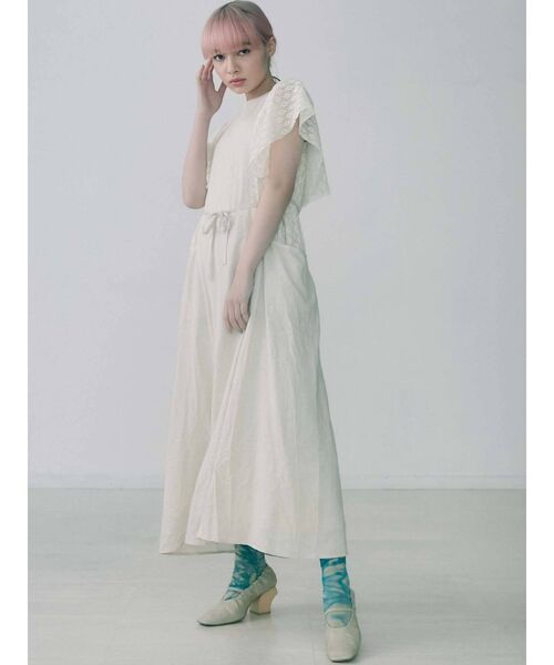 merry jenny（メリージェニー）の「スクエアスリーブレースコンビワンピース（ワンピース・レディース・ブラック/オフホワイト/アイボリー・FREE）」の2枚目の写真