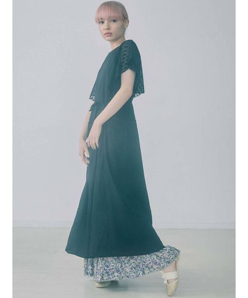 merry jenny（メリージェニー）の「スクエアスリーブレースコンビワンピース（ワンピース・レディース・ブラック/オフホワイト/アイボリー・FREE）」の3枚目の写真