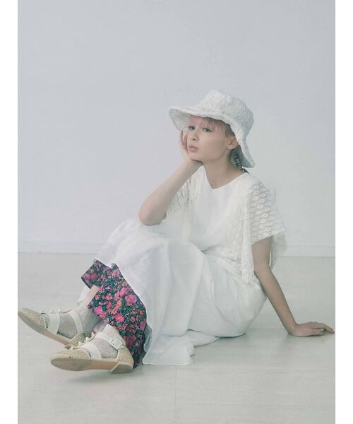 merry jenny（メリージェニー）の「スクエアスリーブレースコンビワンピース（ワンピース・レディース・ブラック/オフホワイト/アイボリー・FREE）」の4枚目の写真