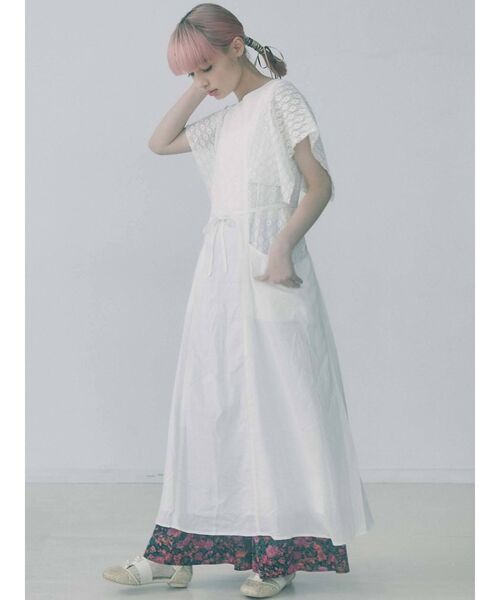 merry jenny（メリージェニー）の「スクエアスリーブレースコンビワンピース（ワンピース・レディース・ブラック/オフホワイト/アイボリー・FREE）」の13枚目の写真