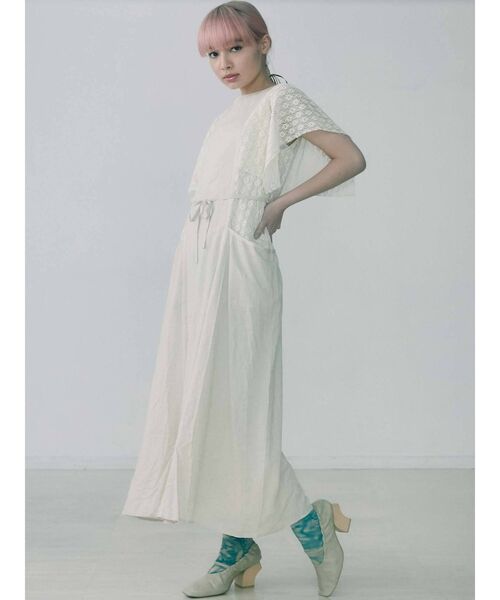 merry jenny（メリージェニー）の「スクエアスリーブレースコンビワンピース（ワンピース・レディース・ブラック/オフホワイト/アイボリー・FREE）」の6枚目の写真