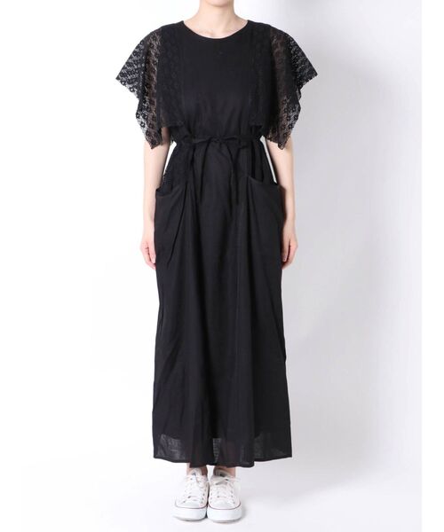 merry jenny（メリージェニー）の「スクエアスリーブレースコンビワンピース（ワンピース・レディース・ブラック/オフホワイト/アイボリー・FREE）」の20枚目の写真