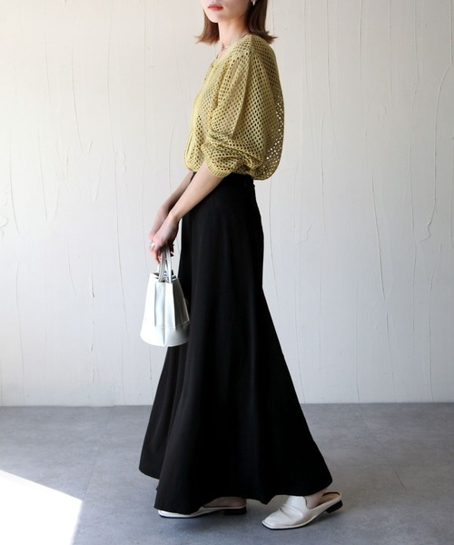 Chillfar（チルファー）の「サテンAラインスカート（スカート・レディース・ブラック/ベージュ/ミント・MEDIUM/LARGE）」の4枚目の写真