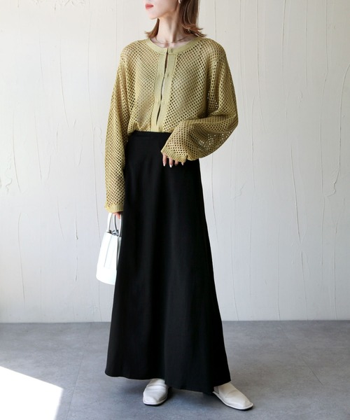 Chillfar（チルファー）の「サテンAラインスカート（スカート・レディース・ブラック/ベージュ/ミント・MEDIUM/LARGE）」の7枚目の写真