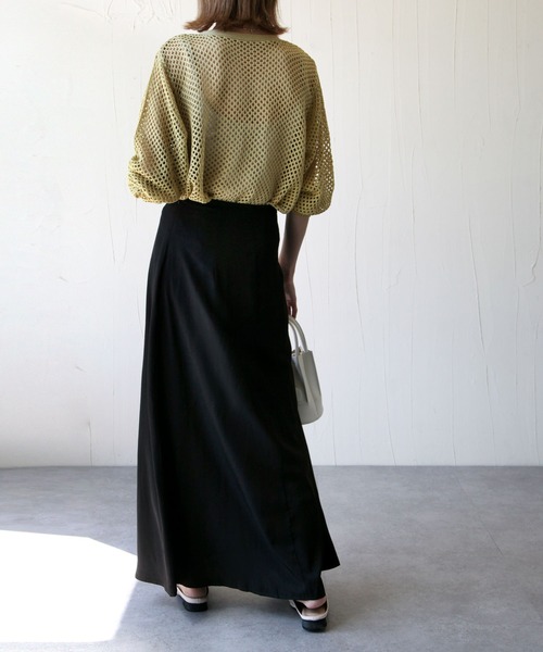 Chillfar（チルファー）の「サテンAラインスカート（スカート・レディース・ブラック/ベージュ/ミント・MEDIUM/LARGE）」の9枚目の写真